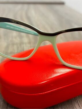 Women's Two-Tone Mint and Dark Grey tortoise Eyeglass Frames - Andy Wolf